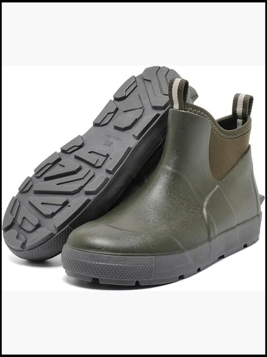 Other - Men's Waterproof Ankle Rain Boots Slip-Resistant Traction Deck Shoes Outdoor